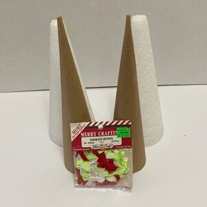 Craft cones for holiday season craft projects and pack of 60 1 1/4 “ bows